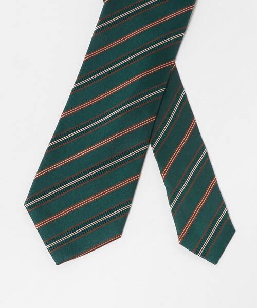 green label relaxing（グリーンレーベルリラクシング）の「GLR 8.0cm ストライプ ネクタイ（ネクタイ・メンズ・ダークグリーン/コバルトブルー・FREE）」の6枚目の写真