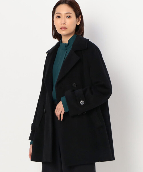 K.T KIYOKO TAKASE(キヨコタカセ)の「〔 Sサイズ 〕 アンゴラウール ピーコート(ピーコート・レディース・ブラック・5号)」の1枚目の写真