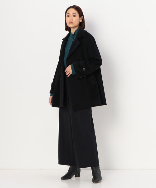 K.T KIYOKO TAKASE(キヨコタカセ)の「〔 Sサイズ 〕 アンゴラウール ピーコート(ピーコート・レディース・ブラック・5号)」の2枚目の写真