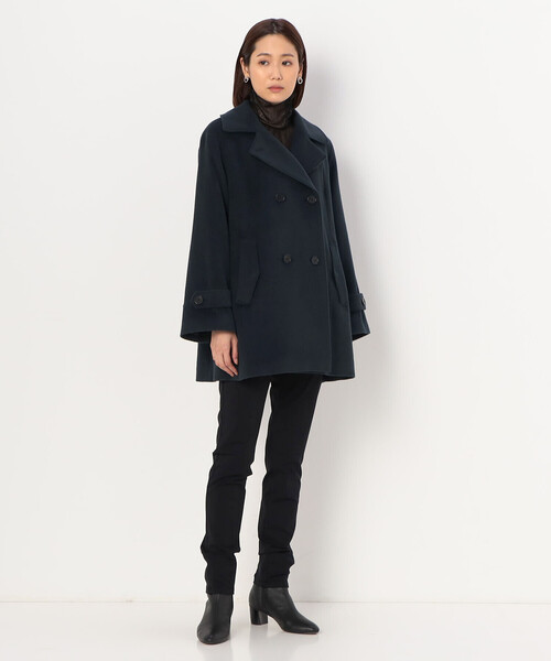 K.T KIYOKO TAKASE(キヨコタカセ)の「〔 Sサイズ 〕 アンゴラウール ピーコート(ピーコート・レディース・ブラック・5号)」の5枚目の写真