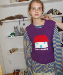 Fun House Knit Vest, Purple