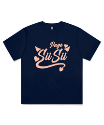 デビルシシロゴプリント半袖Tシャツネイビー