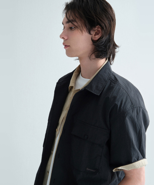 COVERNAT（カバーナット）の「ナイロンパティグハーフシャツブラック（シャツ/ブラウス・レディース・その他・XX-LARGE/SMALL/MEDIUM/LARGE/X-LARGE）」の6枚目の写真