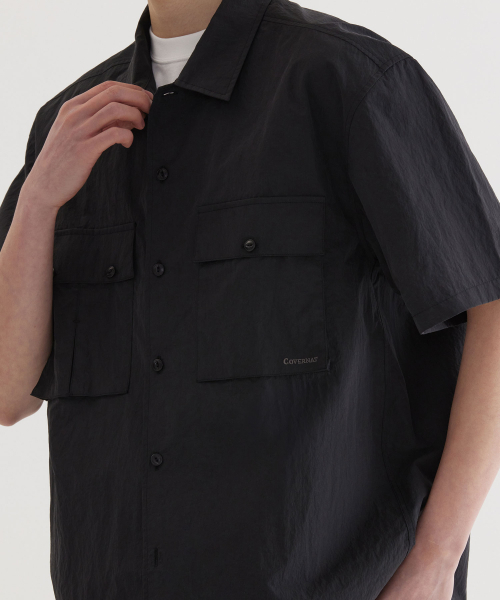 COVERNAT（カバーナット）の「ナイロンパティグハーフシャツブラック（シャツ/ブラウス・レディース・その他・XX-LARGE/SMALL/MEDIUM/LARGE/X-LARGE）」の9枚目の写真