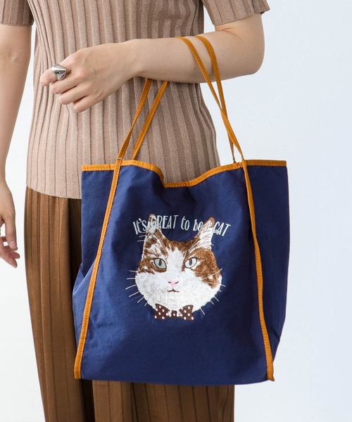 アニマル刺繍トート（トートバッグ）｜Three Four Time（スリーフォー