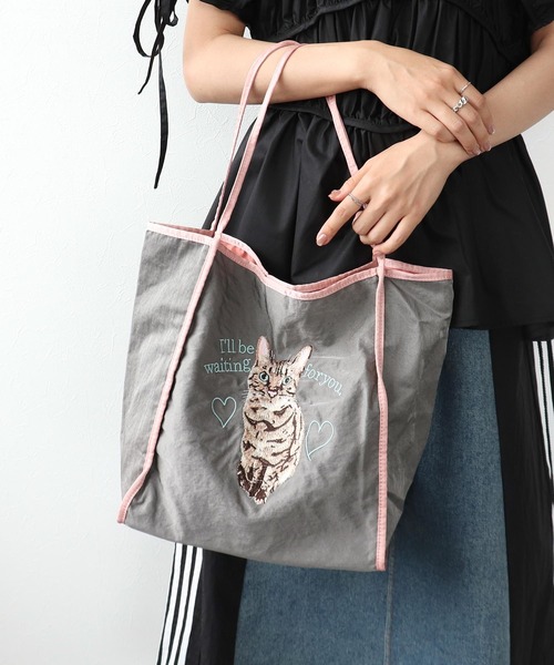 アニマル刺繍トート（トートバッグ）｜Three Four Time（スリーフォー