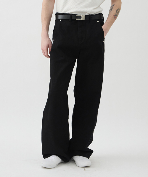 WINDER(ワインダー)の「スラントコットントラウザーズ - ブラック(その他パンツ・メンズ・その他・MEDIUM/LARGE)」の1枚目の写真