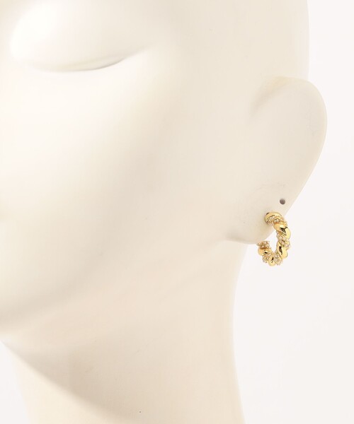 Kenneth Jay Lane(ネスジェイレーン)の「Kenneth Jay Lane Pearl Pave Hoops ピアス(ピアス(両耳用)・レディース・ゴールド系その他・FREE)」の5枚目の写真