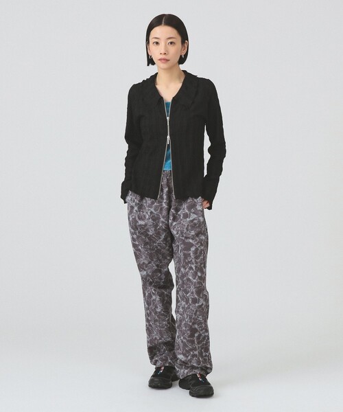 Ray BEAMS（レイビームス）の「カット ジャカード ジップ シャツ（Tシャツ/カットソー・レディース・ブラック/オフホワイト/クリーム・ONE SIZE）」の8枚目の写真