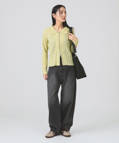 Ray BEAMS（レイビームス）の「カット ジャカード ジップ シャツ（Tシャツ/カットソー・レディース・ブラック/オフホワイト/クリーム・ONE SIZE）」の12枚目の写真