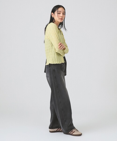 Ray BEAMS（レイビームス）の「カット ジャカード ジップ シャツ（Tシャツ/カットソー・レディース・ブラック/オフホワイト/クリーム・ONE SIZE）」の13枚目の写真