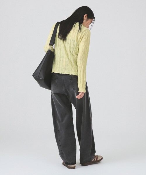 Ray BEAMS（レイビームス）の「カット ジャカード ジップ シャツ（Tシャツ/カットソー・レディース・ブラック/オフホワイト/クリーム・ONE SIZE）」の14枚目の写真