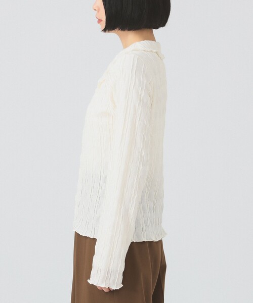 Ray BEAMS(レイビームス)の「カット ジャカード ジップ シャツ(Tシャツ/カットソー・レディース・ブラック/オフホワイト/クリーム・ONE SIZE)」の17枚目の写真