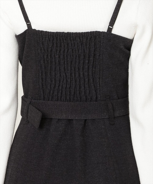 WILLSELECTION(ウィルセレクション)の「ベルト付きVカットマーメイドキャミワンピース(ワンピース・レディース・ブラック系その他/チャコールグレー/ピンク・FREE)」の15枚目の写真