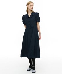 Majournee（マジョネ）の「クリンクルボリュームカラー ドレス_ネイビー（ワンピース）」