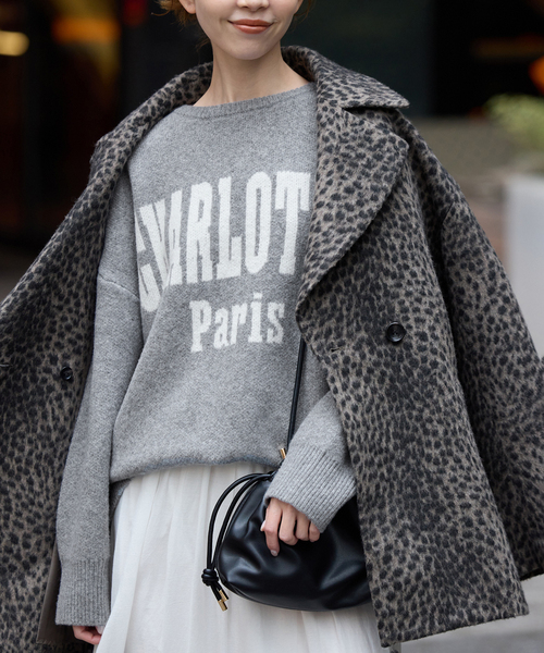 SLOBE IENA（スローブイエナ）の「CHARLOTTE ロゴニット（ニット/セーター・レディース・ベージュ/グレー/ブラック・FREE）」の11枚目の写真