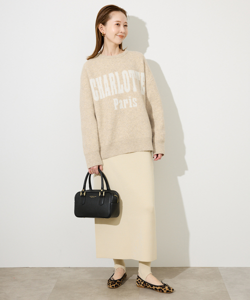 SLOBE IENA（スローブイエナ）の「CHARLOTTE ロゴニット（ニット/セーター・レディース・ベージュ/グレー/ブラック・FREE）」の14枚目の写真