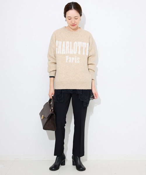 SLOBE IENA（スローブイエナ）の「CHARLOTTE ロゴニット（ニット/セーター・レディース・ベージュ/グレー/ブラック・FREE）」の18枚目の写真