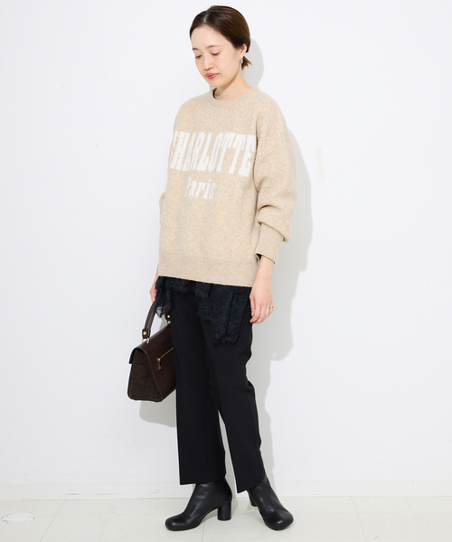 SLOBE IENA（スローブイエナ）の「CHARLOTTE ロゴニット（ニット/セーター・レディース・ベージュ/グレー/ブラック・FREE）」の19枚目の写真