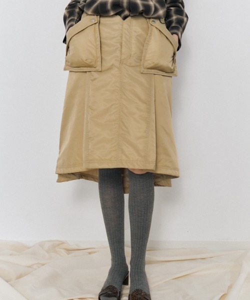 Muel Chic(ミュエルシック)の「Lome quilt skirt ロメキルトスカート(スカート・レディース・カーキ/ブラック/ベージュ/ライトブルー・FREE)」の22枚目の写真