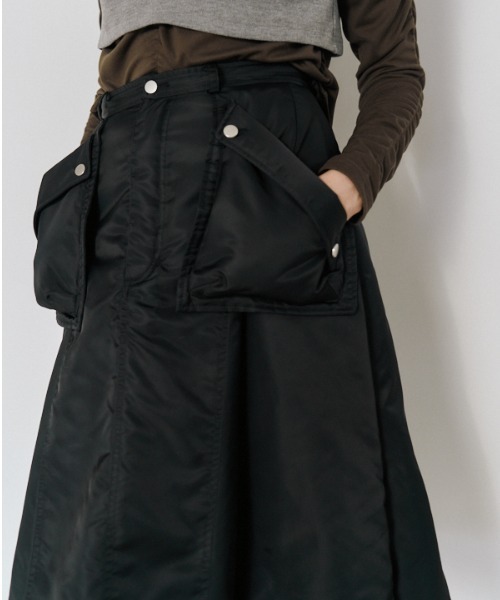 Muel Chic(ミュエルシック)の「Lome quilt skirt ロメキルトスカート(スカート・レディース・カーキ/ブラック/ベージュ/ライトブルー・FREE)」の16枚目の写真