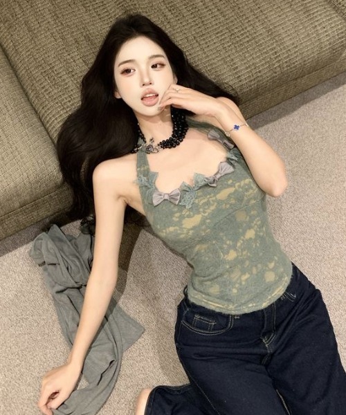 ViViDAY(ビビデー)の「【2点セット】リボンレースキャミ+ワンショルダーカットソー(Tシャツ/カットソー・レディース・ホワイト/ブラック/グレー・M)」の13枚目の写真