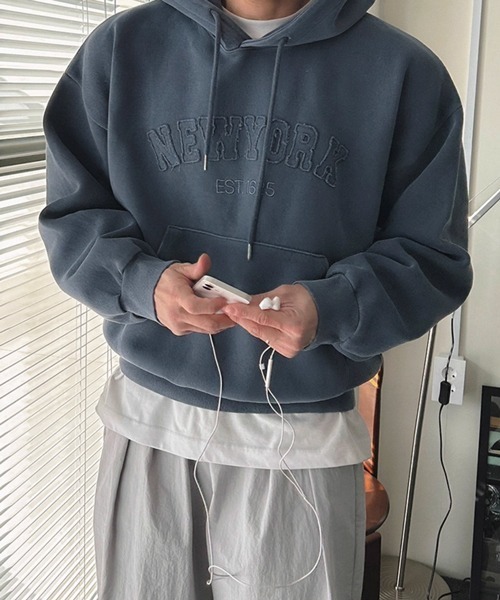 NOWLE(ノウル)の「【NOWLE】立体アーチロゴ プルオーバー パーカー NEW YORK(パーカー・メンズ・スモークピンク/グレイッシュブルー・X-LARGE/LARGE/MEDIUM)」の18枚目の写真