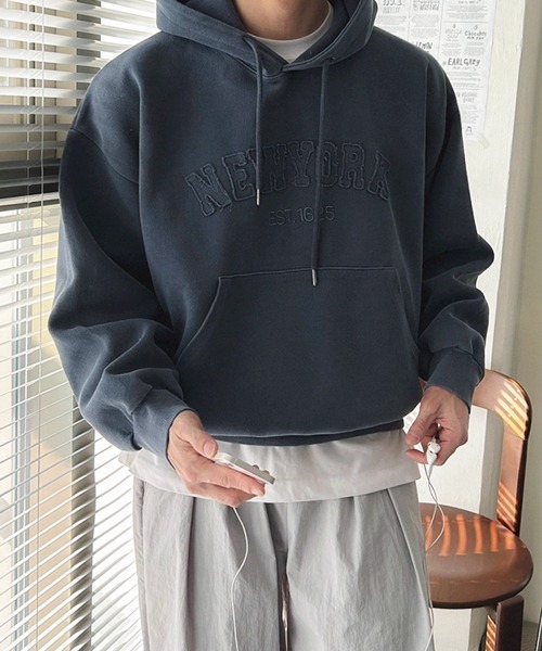 NOWLE(ノウル)の「【NOWLE】立体アーチロゴ プルオーバー パーカー NEW YORK(パーカー・メンズ・スモークピンク/グレイッシュブルー・X-LARGE/LARGE/MEDIUM)」の22枚目の写真