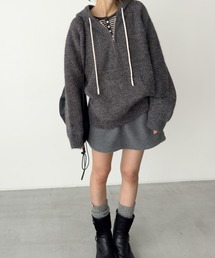 CANAL JEAN | El mar　あぜ編みウールハーフZIPパーカー(ニット/セーター)