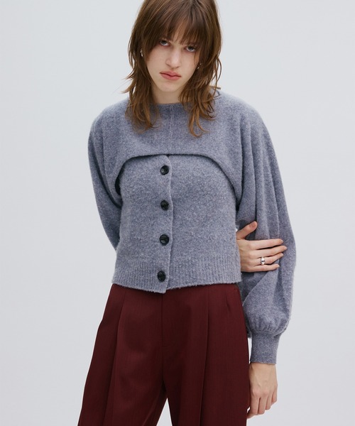 Ameri（アメリ）の「3WAY MINK TOUCH KNIT TOP（ニット/セーター・レディース・アイボリー/グレー/レッド・FREE）」の11枚目の写真