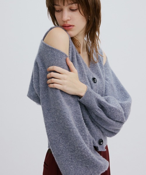 Ameri（アメリ）の「3WAY MINK TOUCH KNIT TOP（ニット/セーター・レディース・アイボリー/グレー/レッド・FREE）」の8枚目の写真