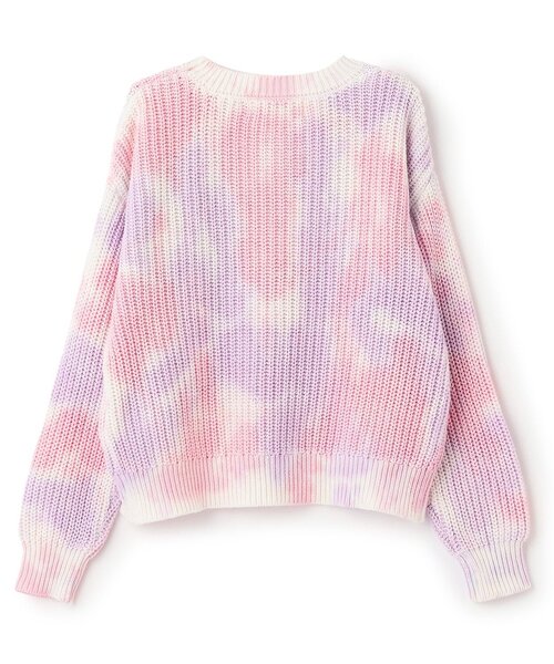 X-girl Stages（エックスガールステージス）の「【TBSドラマ フェイクマミー 着用アイテム】手染めタイダイニットプルオーバー（ニット/セーター・キッズ・ピンク/ライトブルー・110cm/130cm/90cm/100cm/140cm/120cm）」の3枚目の写真