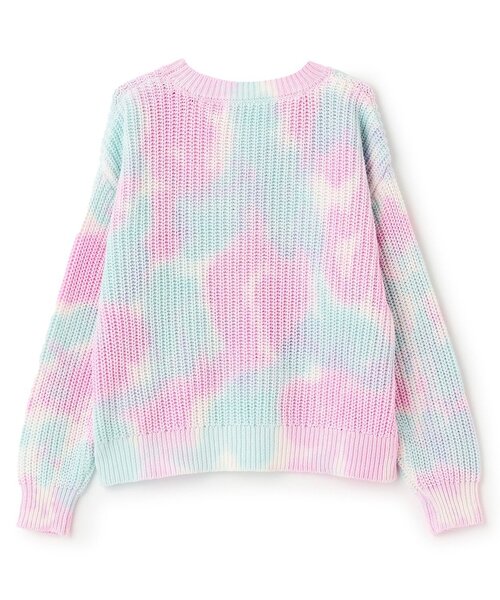 X-girl Stages（エックスガールステージス）の「【TBSドラマ フェイクマミー 着用アイテム】手染めタイダイニットプルオーバー（ニット/セーター・キッズ・ピンク/ライトブルー・110cm/130cm/90cm/100cm/140cm/120cm）」の4枚目の写真