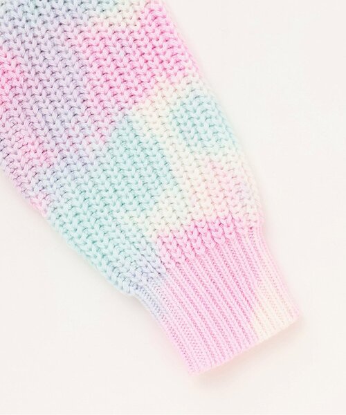 X-girl Stages（エックスガールステージス）の「【TBSドラマ フェイクマミー 着用アイテム】手染めタイダイニットプルオーバー（ニット/セーター・キッズ・ピンク/ライトブルー・110cm/130cm/90cm/100cm/140cm/120cm）」の6枚目の写真