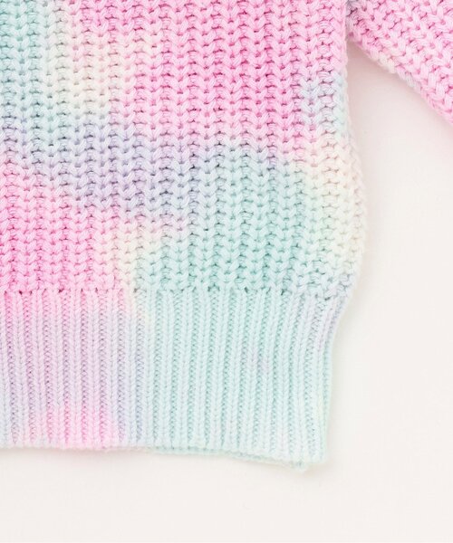 X-girl Stages（エックスガールステージス）の「【TBSドラマ フェイクマミー 着用アイテム】手染めタイダイニットプルオーバー（ニット/セーター・キッズ・ピンク/ライトブルー・110cm/130cm/90cm/100cm/140cm/120cm）」の7枚目の写真