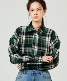 ease（イーズ）の「90S CHECK SHIRTS [OVERSIZE FIT]_GREEN（シャツ/ブラウス）」