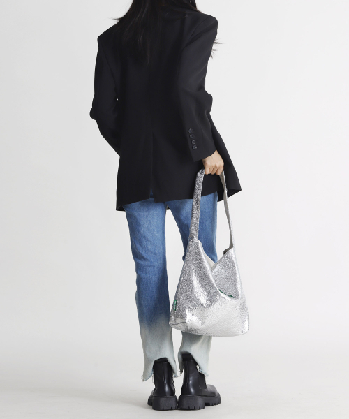 GREEN STUFF（グリーンスタッフ）の「seem full bag 62 - glitter texture silver（ショルダーバッグ・レディース・その他・FREE）」の7枚目の写真
