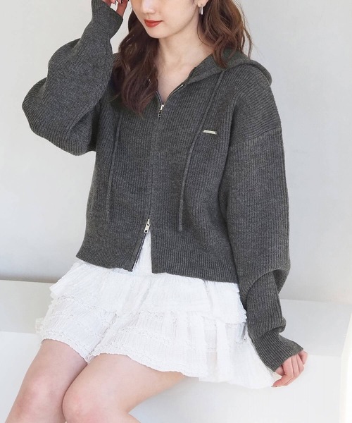 tiptop（ティップトップ）の「プレート付きダブルジップニットパーカー