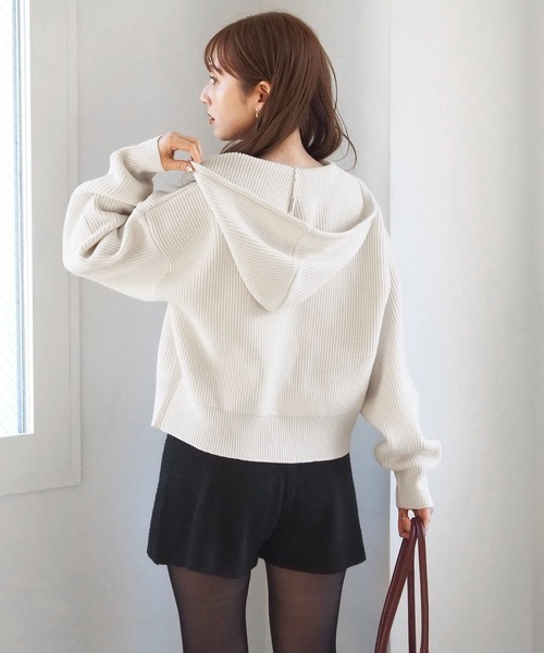 tiptop（ティップトップ）の「プレート付きダブルジップニットパーカー（パーカー・レディース・アイボリー/グレー/チャコールグレー・FREE）」の10枚目の写真