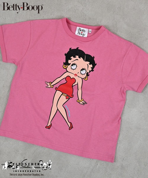 MARKEY'S(マーキーズ)の「【Betty Boop(TM)/ベティー ブープ(TM)】別注プリントリンガーTee(Tシャツ/カットソー・キッズ・チャコール/ピンク/オフホワイト・80/90/95/100/110/120/130/140/150)」の3枚目の写真