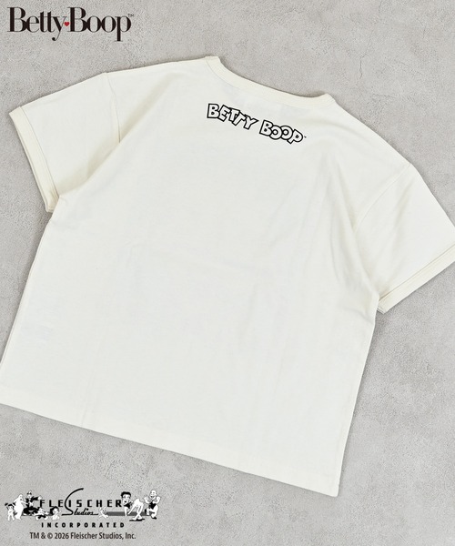 MARKEY'S(マーキーズ)の「【Betty Boop(TM)/ベティー ブープ(TM)】別注プリントリンガーTee(Tシャツ/カットソー・キッズ・チャコール/ピンク/オフホワイト・80/90/95/100/110/120/130/140/150)」の14枚目の写真