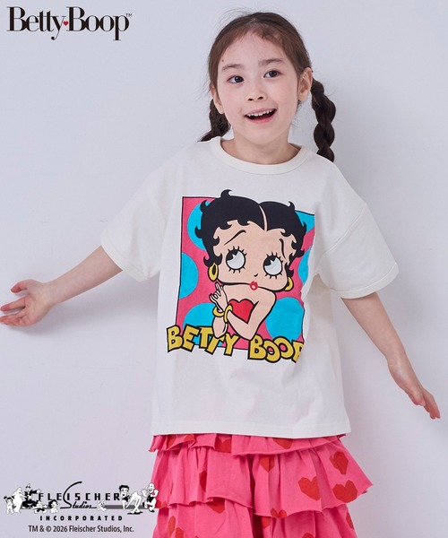 MARKEY'S(マーキーズ)の「【Betty Boop(TM)/ベティー ブープ(TM)】別注プリントリンガーTee(Tシャツ/カットソー・キッズ・チャコール/ピンク/オフホワイト・80/90/95/100/110/120/130/140/150)」の7枚目の写真