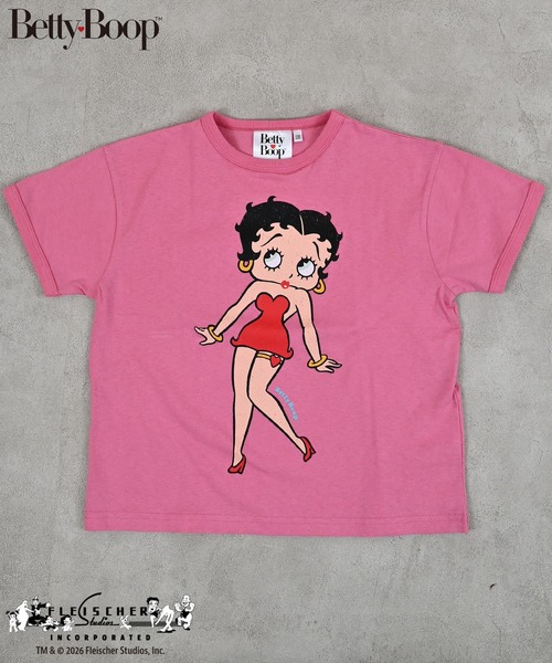 MARKEY'S(マーキーズ)の「【Betty Boop(TM)/ベティー ブープ(TM)】別注プリントリンガーTee(Tシャツ/カットソー・キッズ・チャコール/ピンク/オフホワイト・80/90/95/100/110/120/130/140/150)」の11枚目の写真