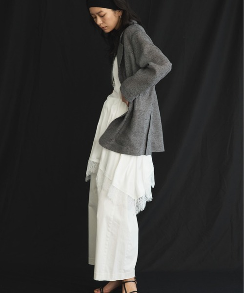 Doux archives（ドゥアルシーヴ）の「【展示会人気NO.1！】カラミツイードメッシュジャケット（テーラードジャケット・レディース・ベージュ/ブラック/ブラウン・FREE）」の4枚目の写真