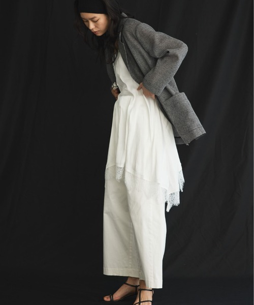 Doux archives（ドゥアルシーヴ）の「【展示会人気NO.1！】カラミツイードメッシュジャケット（テーラードジャケット・レディース・ベージュ/ブラック/ブラウン・FREE）」の5枚目の写真