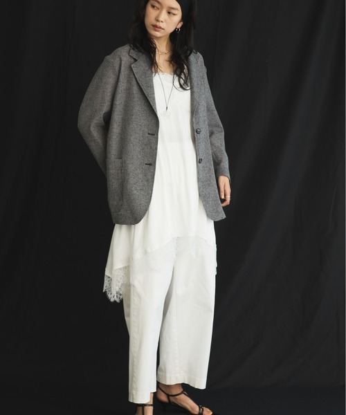 Doux archives（ドゥアルシーヴ）の「【展示会人気NO.1！】カラミツイードメッシュジャケット（テーラードジャケット・レディース・ベージュ/ブラック/ブラウン・FREE）」の8枚目の写真