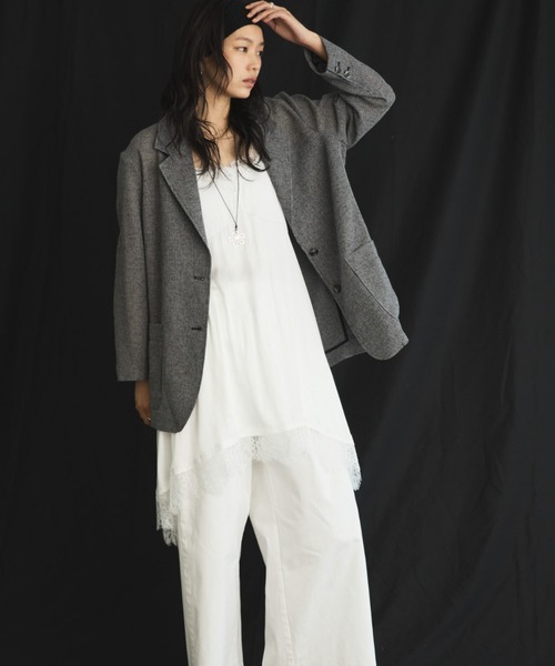 Doux archives（ドゥアルシーヴ）の「【展示会人気NO.1！】カラミツイードメッシュジャケット（テーラードジャケット・レディース・ベージュ/ブラック/ブラウン・FREE）」の9枚目の写真