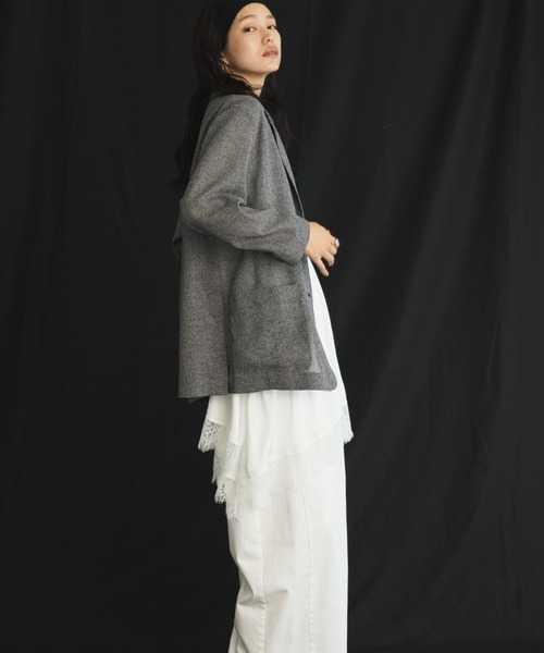 Doux archives（ドゥアルシーヴ）の「【展示会人気NO.1！】カラミツイードメッシュジャケット（テーラードジャケット・レディース・ベージュ/ブラック/ブラウン・FREE）」の10枚目の写真