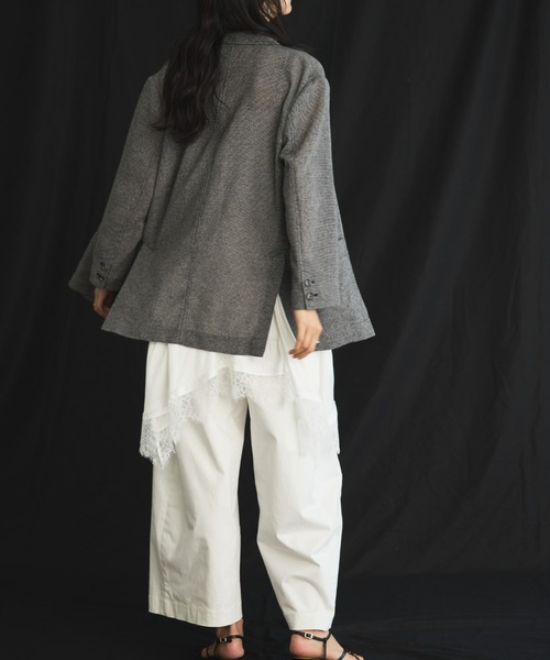 Doux archives（ドゥアルシーヴ）の「【展示会人気NO.1！】カラミツイードメッシュジャケット（テーラードジャケット・レディース・ベージュ/ブラック/ブラウン・FREE）」の12枚目の写真