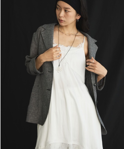 Doux archives（ドゥアルシーヴ）の「【展示会人気NO.1！】カラミツイードメッシュジャケット（テーラードジャケット・レディース・ベージュ/ブラック/ブラウン・FREE）」の15枚目の写真